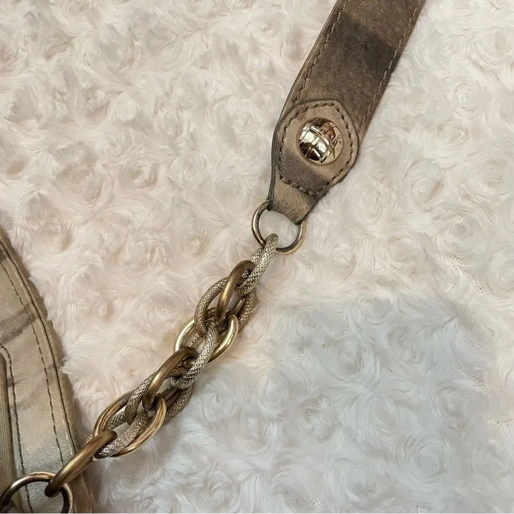 Elliott Lucca Snakeskin Embossed Leather Weave Bucket Hobo Shoulder Purse